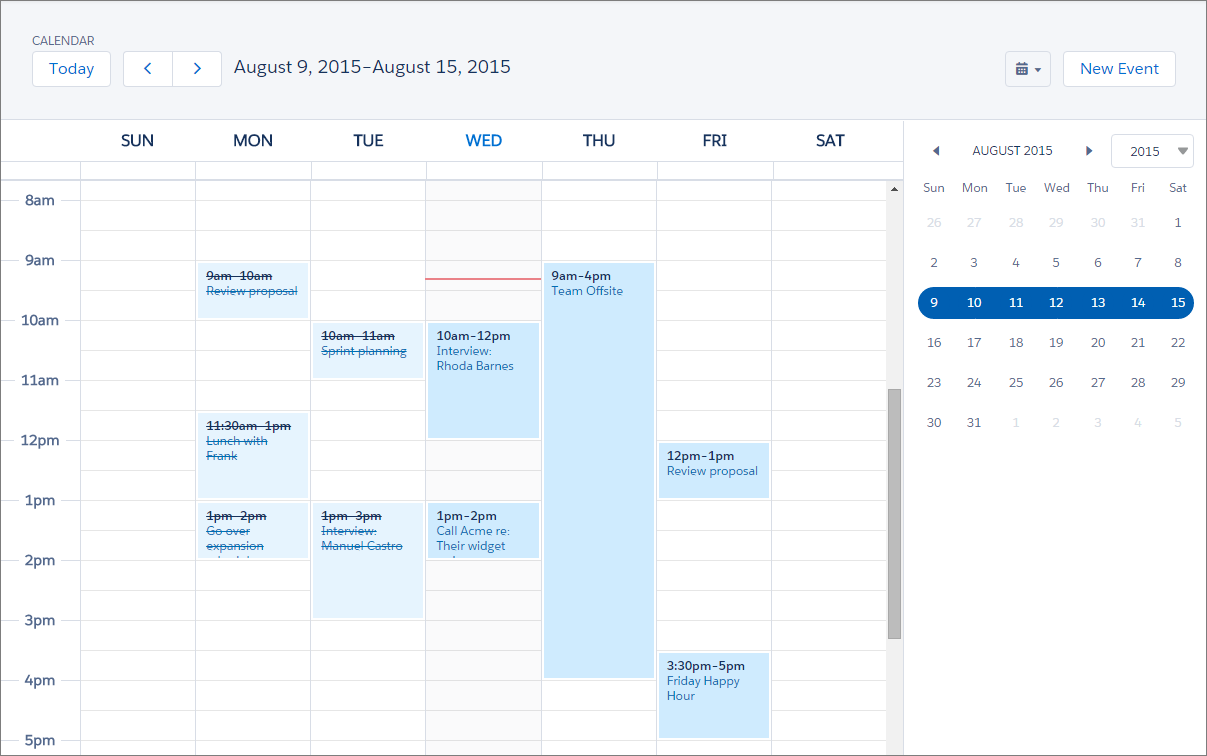 Calendar View